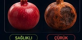 Nar çürüme tespiti sağlıklı ve çürük karşılaştırma